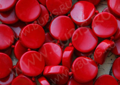 Бусина каменная Круг 05 изогнутый 16*16*6мм Коралл красный пресс. (камни)