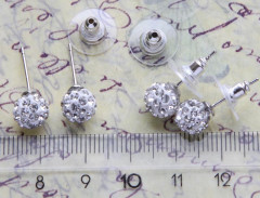 Серьги № 12 Шамбала гвоздики 20,5*8мм бело-серебристые (Шамбалла)