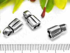 Концевик 053 двойной 13,5*7,5*6мм античное серебро (литьё)