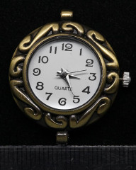 Заготовка для часов 065 Волны 31*27*7,3мм античная бронза+белый (часы)