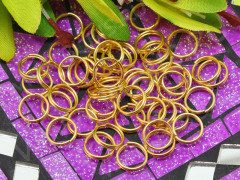 (СКИДКИ!!!) Колечки двойной крутки 8мм золотистые (Iron) (50шт.)