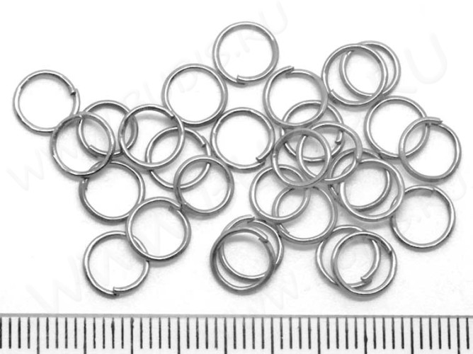 (ОПТ) Колечки обычные 7*0,7мм цвет платины (Iron) (100г)
