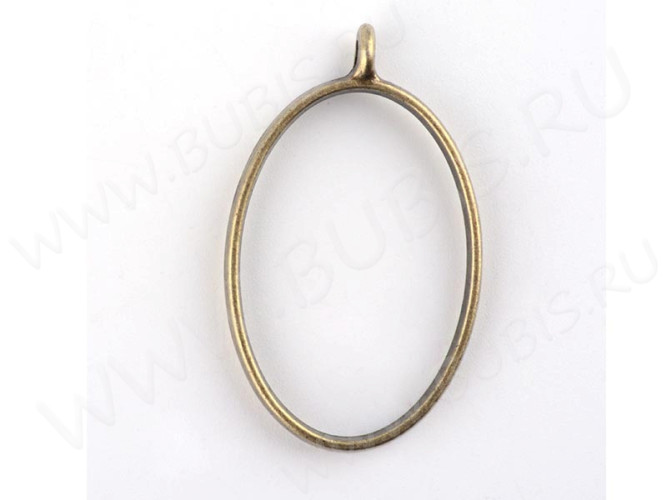 Подвеска Рамка 01 овал 39*24*5,8мм античная бронза (литьё)
