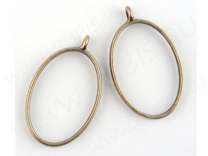 Подвеска Рамка 01 овал 39*24*5,8мм античная бронза (литьё)