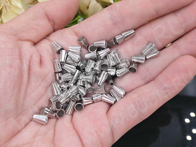 Шапочка тонкая 100 простая 36 Конус с гранями 7*5*3,5мм цвет платины (Brass)