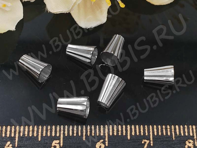 Шапочка тонкая 100 простая 36 Конус с гранями 7*5*3,5мм цвет платины (Brass)