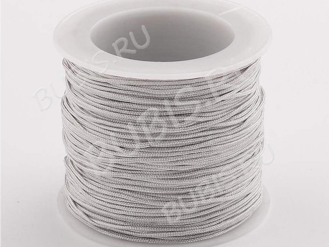 (СКИДКИ!!!) Нейлоновый шнур 03 Шамбала круглый 1мм серый (катушка 35м)