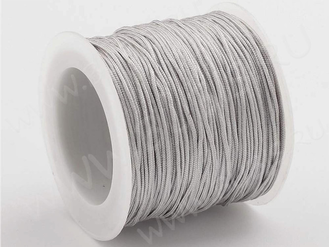 (СКИДКИ!!!) Нейлоновый шнур 03 Шамбала круглый 1мм серый (катушка 35м)
