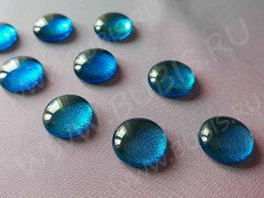 Кабошон Фьюзинг Круглый 20мм Светло-голубой прозрачный