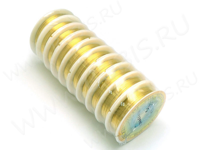 Проволока медная 03 толщина 0,3мм золотисто-зелёная (Copper) (ок. 20м)