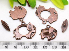 028 Тоггл из 3-х частей Слоны 24,5*20,5мм, 19*18,5мм и 16*6мм античная медь (литьё)