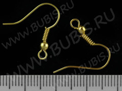(ОПТ) Швензы-крючки №002 18мм золотистые (Iron) (50 ПАР)