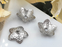 (СКИДКИ!!!) Шапочка тонкая 107 простая 42 Звёздочка 10,5*10,5*3мм цвет платины (Хирургическая Сталь) (10шт.)