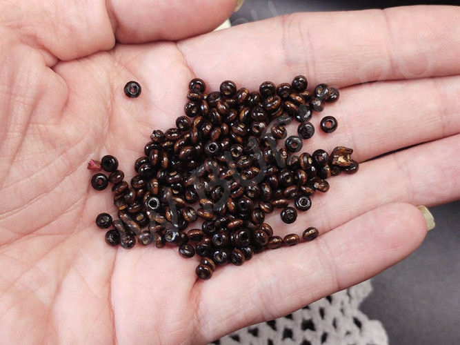 Бусина Ронделька деревянная 03 3,5*3,5*2мм тёмно-коричневая (дерево) (200шт.)