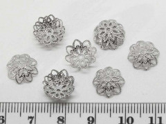 Шапочка тонкая 005 ажурная чашечка 10*10*4мм цвет платины (Brass) (имитация скани) (10шт.)