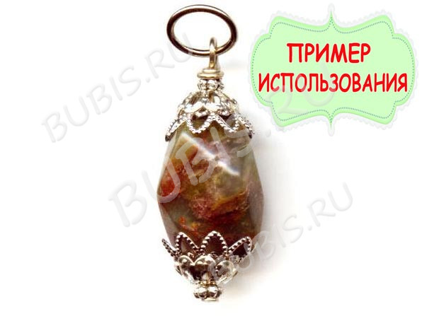 Шапочка тонкая 005 ажурная чашечка 10*10*4мм цвет платины (Brass) (имитация скани) (10шт.)