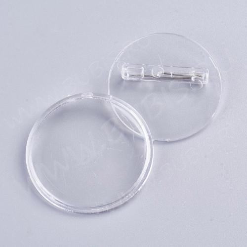 Основа (заготовка) для броши №125 Значок площадка с крышкой 44*7мм прозрачный (Акрил)