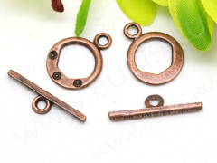 (СКИДКИ!!!) 107 Тоггл средний округлый с кружочками 17*13,5мм и 22*5,5мм античная медь (литьё) (10шт.)