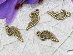 (СКИДКИ!!!) Подвеска Крыло 04 двустороннее тонкое 19,5*9,5*1мм античная бронза  (литьё) (10шт.)
