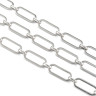 Цепочка S83 Овальные плоские звенья 16*6,5*1мм и 6*4,5*1,7мм цвет платины (Хирургическая сталь) (50см) Купить Цепочка S83 Овальные плоские звенья 16*6,5*1мм и 6*4,5*1,7мм цвет платины (Хирургическая сталь) (50см) с доставкой по России