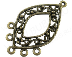 Подвеска для серёжек №100 42*23,5*2мм античная бронза (литьё)