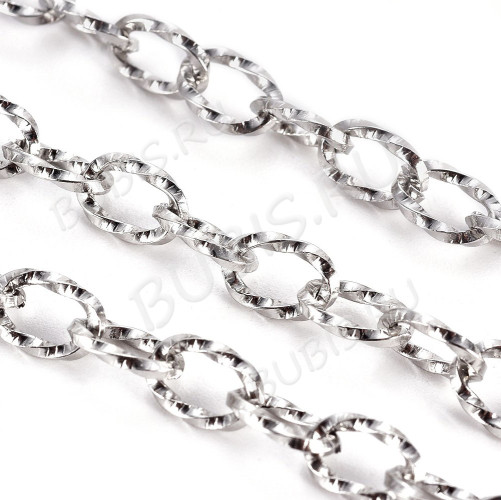 Цепочка S96 Ювелирная сталь крупная витая 8*5,5*1мм цвет платины (Хирургическая сталь) (50см)