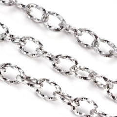 Цепочка S96 Ювелирная сталь крупная витая 8*5,5*1мм цвет платины (Хирургическая сталь) (50см)