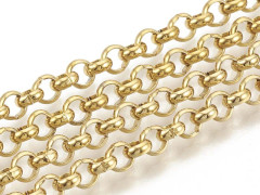 Цепочка S99 Ювелирная сталь Ролло (Rolo) 2,5*2,5*0,8мм золотистая (Хирургическая сталь) (50см)