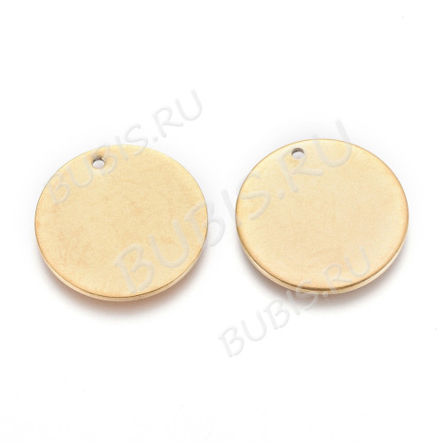 Подвеска Жетон 24-G Круг 20*1мм золотистая (Хирургическая сталь)