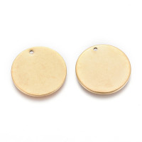 Подвеска Жетон 24-G Круг 20*1мм золотистая (Хирургическая сталь)