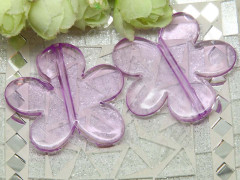 Бусина акрил Цветочек 68 большой леденцовый 67*43,5*6мм св.сиреневый прозрачный (акрил)