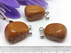 Подвеска каменная 083 кулончик бесформенный 12-20*10-15мм Яшма св.коричневая (камни)