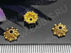 (СКИДКИ!!!) 240 Шапочка-колпачок 8*7,5*3мм золотистая (литьё) (10шт)