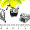Купить Концевик 054 крупный с узорами 30*18,5*13мм античное серебро (литьё) с доставкой по России