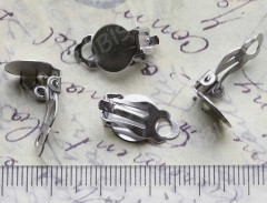 Основы для клипс №06 с платформой 10мм 16,5*10*6,5мм цвет платины (Iron) (1 пара)