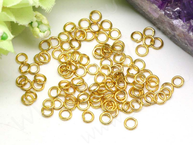 Колечки обычные 4*0,7мм золотистые (Iron) (7г. ок. 200шт.)