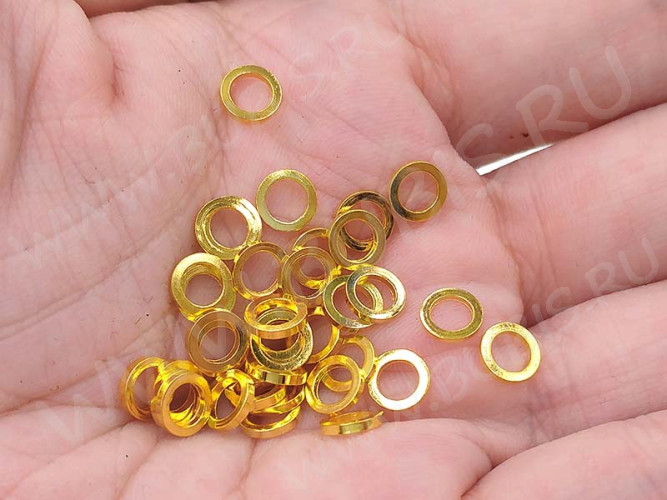 Кольцо декоративное 19 Ронделька плоская 6*6*1мм золотистое (Brass) (10шт.)