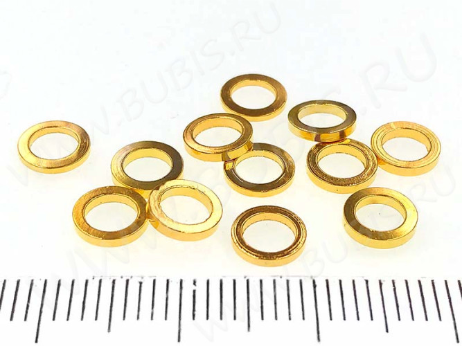 Кольцо декоративное 19 Ронделька плоская 6*6*1мм золотистое (Brass) (10шт.)