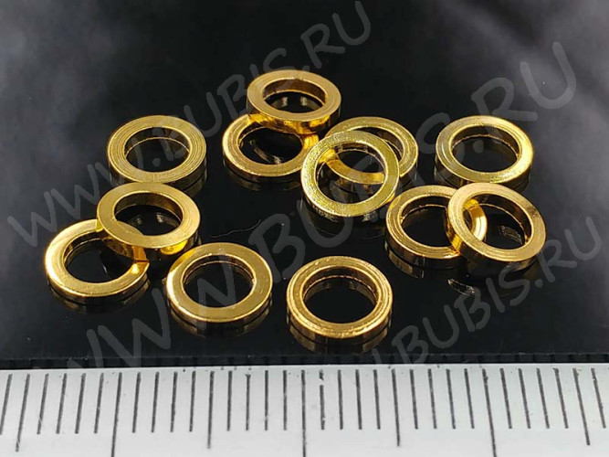 Кольцо декоративное 19 Ронделька плоская 6*6*1мм золотистое (Brass) (10шт.)