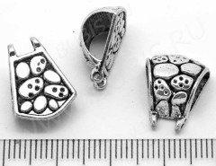 (СКИДКИ!!!) Бусина с петлёй 030 Бейл 2 петли 16,5*12,5*7,2мм античное серебро (литьё) (5ШТ.)