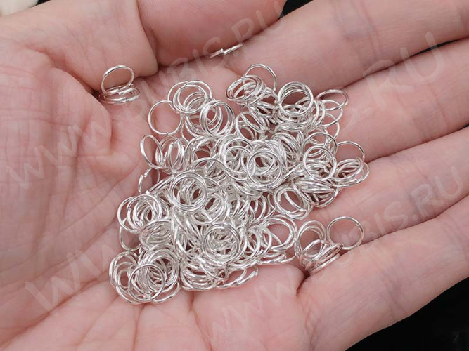 (ОПТ) Колечки обычные 7*0,7мм серебристые (Iron) (100г)