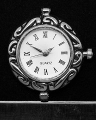 Заготовка для часов 132 с римскими цифрами Волны 31*27*7,3мм цвет платины+белый (часы)