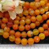 (ОПТ) Бусина округлая ГЛАДКАЯ 8мм Агат Мадагаскарский рыже-молочный (камни) (НИТЬ) Купить (ОПТ) Бусина округлая ГЛАДКАЯ 8мм Агат Мадагаскарский рыже-молочный (камни) (НИТЬ) с доставкой по России