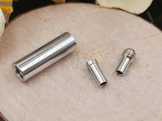 Замочек винтовой 12 с зажимами для ланки 12,5*4мм цвет платины (Brass)