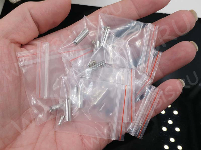 Замочек винтовой 12 с зажимами для ланки 12,5*4мм цвет платины (Brass)