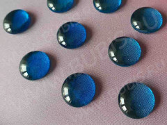 Кабошон Фьюзинг Круглый 20мм Темно-голубой прозрачный