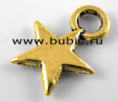 Подвеска Звёздочка 06 11*8*1,2мм античное золото (литьё) (10шт.)
