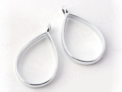 Подвеска Рамка 03 Капля 34*20,5*5,9мм цвет платины (литьё)