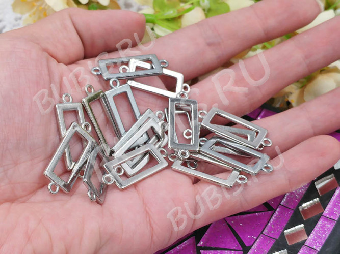 339 Коннектор рамка Прямоугольник 30*11*1,8мм цвет платины (сплав)