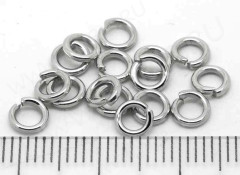 Колечки обычные толстые 5*1мм цвет платины (Brass) (20шт.)